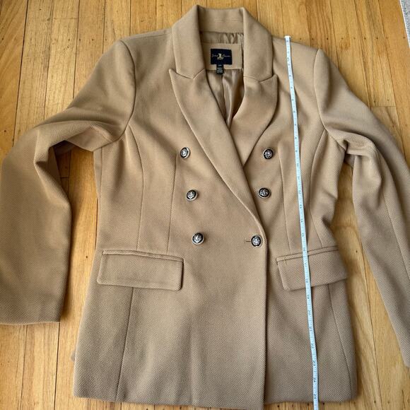 Jules Leopold Tan Brown Double Breasted Blazer Size M Preppy Academia Classic - Picture 10 of 10